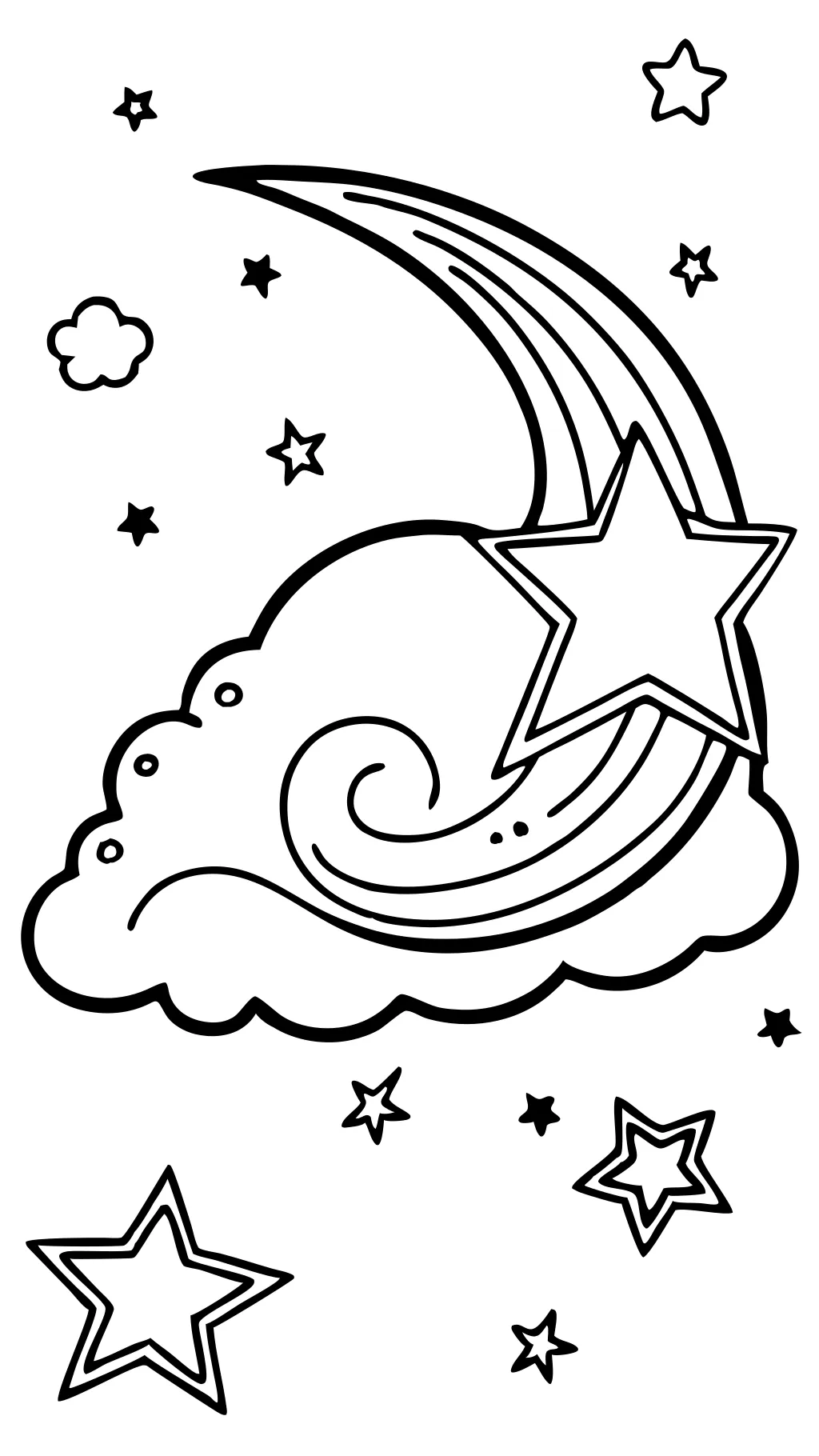 shooting star coloring page